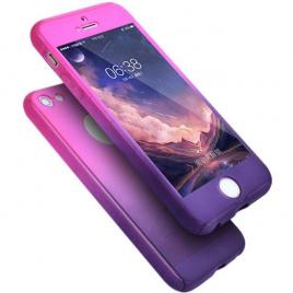Husa apple iphone 7 plus, fullbody  degrade, acoperire completa 360 grade cu folie de sticla gratis
