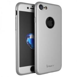 Husa apple iphone 8, fullbody  ipaky silver, acoperire completa 360 grade cu folie de sticla gratis