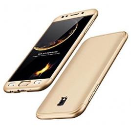 Husa samsung galaxy j5 2017, fullbody  gold, acoperire completa 360 grade cu folie de sticla gratis