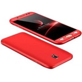 Husa samsung galaxy j7 2017, fullbody  red, acoperire completa 360 grade cu folie de sticla gratis