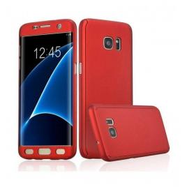 Husa samsung galaxy s7 edge, fullbody  red, acoperire completa 360 grade cu folie de protectie gratis