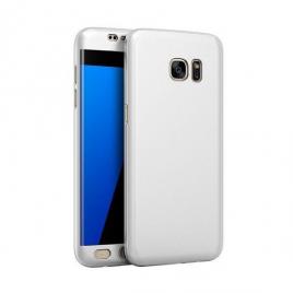 Husa samsung galaxy s7 edge, fullbody  silver, acoperire completa 360 grade cu folie de protectie gratis