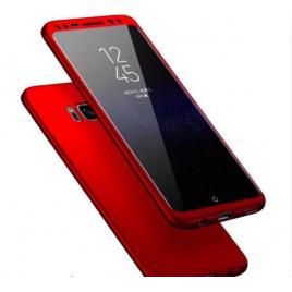 Husa samsung galaxy s8, fullbody  red, acoperire completa 360 grade cu folie de protectie gratis