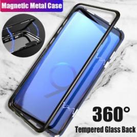 Husa samsung galaxy s9 plus , magnetica negru, perfect fit cu spate de sticla securizata premium