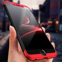 Husa apple iphone se2, fullbody 360� 3in1 negru-rosu