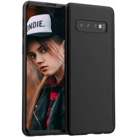 Husa samsung galaxy s10 plus, fullbody  negru, acoperire completa 360 grade cu folie de protectie gratis