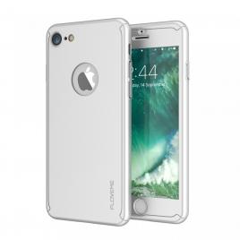 Husa apple iphone 8, fullbody  silver, acoperire completa 360 grade cu folie de sticla gratis