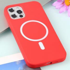 Husa compatibila cu apple iphone 13 pro perfect fit silicon tpu slim antisoc rosu - cu incarcare wireless