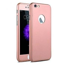 Husa mystyle pentru apple iphone 7, fullbody rose-gold 360 cu folie de sticla inclusa