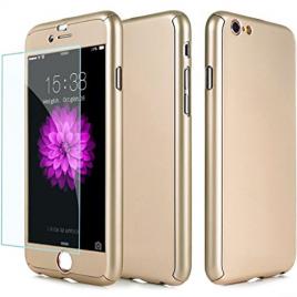 Husa telefon iphone 7 plus ofera protectie 360� ultrasubtire full gold +folie sticla