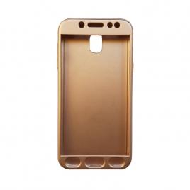 Husa aisi 360 full cover samsung galaxy j7 2017 + folie sticla - gold