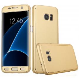 Husa full cover (fata + spate) pentru samsung galaxy s7 edge, gold