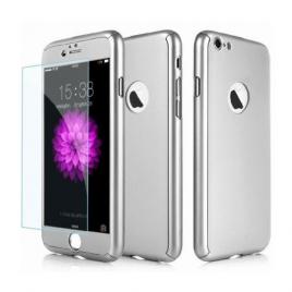 Husa fullbody mystyle silver pentru apple iphone 7 acoperire completa 360 grade cu folie de protectie gratis