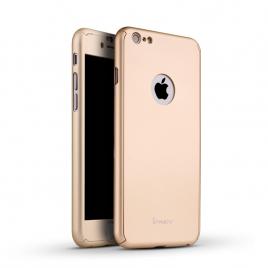 Husa ipaky glamour - full protect 360 decupata - iphone 6 / 6s (gold) cu folie protectie ecran
