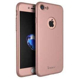Husa fullbody mystyle ipaky original rose-gold pentru apple iphone 8 acoperire completa 360 grade cu folie de