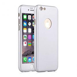 Husa pentru apple iphone 6 / apple iphone 6s argintiu cu acoperire completa 360 grade cu folie protectie