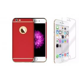 Pachet husa apple iphone 6/6s, mystyle elegance luxury 3in1 red, folie de sticla gratis