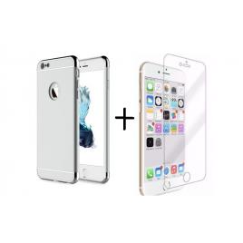 Pachet husa apple iphone 6 plus/6s plus,mystyle elegance luxury 3in1 silver, folie de sticla gratis