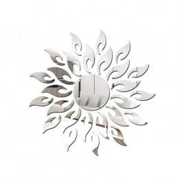 Set oglinzi decorative acrilice 3d silver sunflower luxury home 27 bucati mystyle�