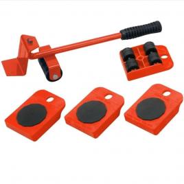 Set cric cu 4 suporti cu role pentru mutat obiecte foarte grele, greutate suportata 600kg