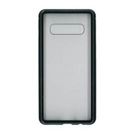 Husa compatibila cu samsung galaxy s10, cadru metalic cu magneti de prindere, spate din sticla securizata,
