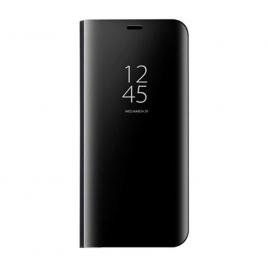 Husa samsung galaxy s10 - flip mirror tip carte, capac translucid, neagra