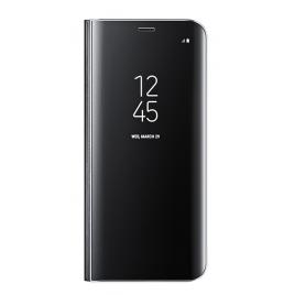 Husa compatibila cu samsung galaxy s8 plus, protectie flip cover, clear view, mirror, stand, negru