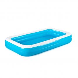 Piscina gonflabila bestway, confectionata din vinil, forma rectangulara, doua inele, cu supapa de iesire, 850