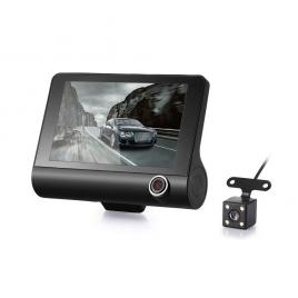 Camera dvr auto full hd 1080p, microsd, g-sensor, triplex, camera interior, display 4 inch, neagra