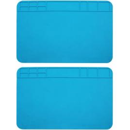 Set 2 covorase pentru pistol de lipit, silicon, 30 x 20 cm, albastru