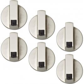 Set de 6 butoane aragaz, argintiu