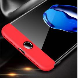 Husa full cover 360 gkk apple iphone 7 - negru-rosu