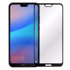 Set husa protectie din silicon negru (gel tpu)+ folie sticla 3d neagra huawei p20 lite