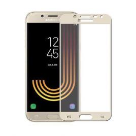 Folie protectie din sticla curbata samsung j5 2017 pentru tot ecranul (full cover) curbata 3d, aurie