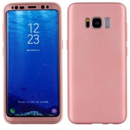 Husa fullbody silicon mystyle rose-gold pentru samsung galaxy s8 acoperire completa 360 grade cu folie de
