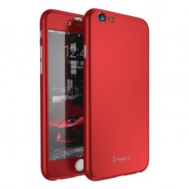 Husa ipaky glamour - full protection 360 - iphone 6 / 6s (red) cu folie protectie ecran