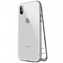 Husa magnetic case 360� + folie autoregenerativa pentru iphone x, silver