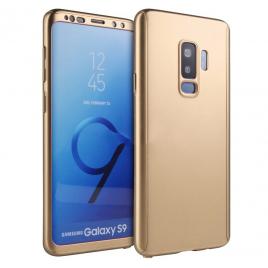 Husa full cover (fata + spate) pentru samsung galaxy s9, gold