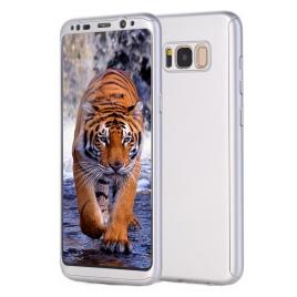 Husa full cover 360� (fata + spate) pentru samsung galaxy s8 plus, silver