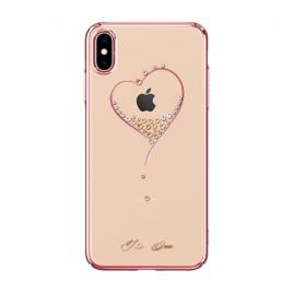 Husa originala ultra slim wish lux elegance cu cristale iphone x, xs rose transparent