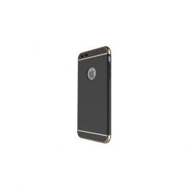 Pachet husa apple iphone 7+, luxury black plated, folie de sticla gratis