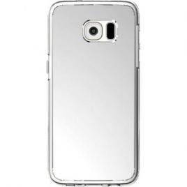 Husa cu efect de oglinda samsung galaxy s6 edge, silver, perfect fit