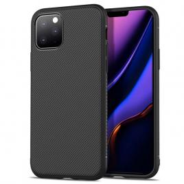 Husa pentru apple iphone 11 pro max, glomax perfect fit cu insertii de carbon negru