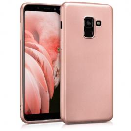 Husa pentru samsung galaxy a8 2018, glomax perfect fit, rose-gold