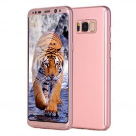 Husa glomax fullbody rose-gold pentru samsung galaxy s8 cu folie de sticla inclusa