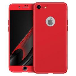 Husa glomax fullbody rosu pentru apple iphone 7 plus cu folie de sticla inclusa