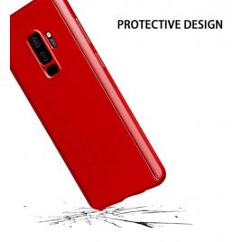 Husa glomax fullbody rosu pentru samsung galaxy s9 cu folie de sticla inclusa