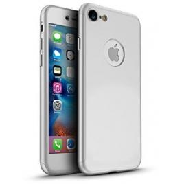 Husa glomax fullbody silver pentru apple iphone 8 plus cu folie de sticla inclusa