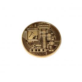Moneda suvenir bitcoin, diametru 40 mm, in cutie de plastic