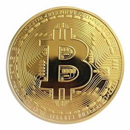 Moneda de colectie bitcoin, aurie